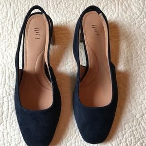 J.Jill navy blue suede sling back shoes - BRAND NEW - NEVER WORN